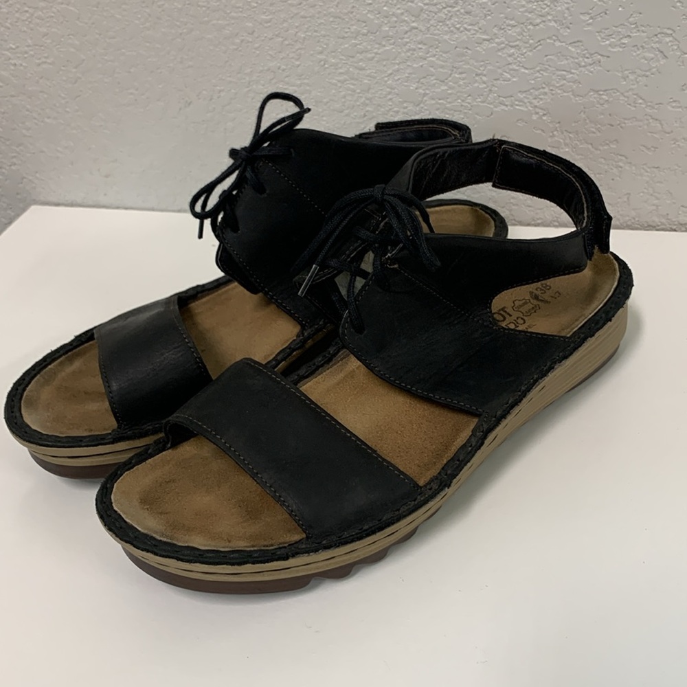 Naot Black Leather Sandals - Picture 2 of 6